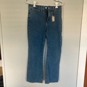 Express crop flare mid rise jeans